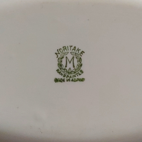 VTG Dish Noritake small turquoise lustreware handpainted dish made in Japan - Picture 3 of 5